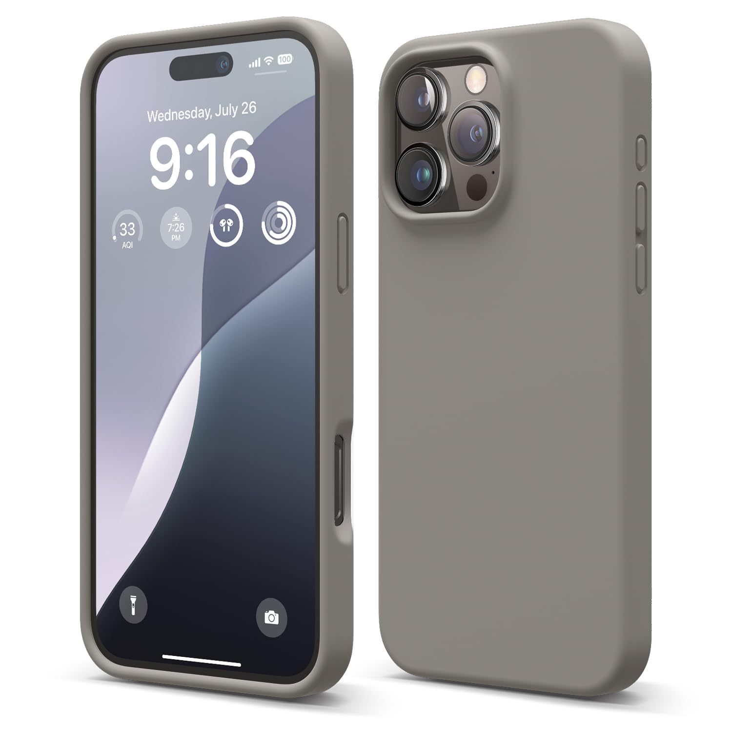 elago Compatible with iPhone 16 Pro Max Case, Premium Liquid Silicone Case, Full Body Protective Cover, Shockproof, Slim Phone Case, Anti-Scratch Soft Microfiber Lining, 6.9 inch (Medium Grey)