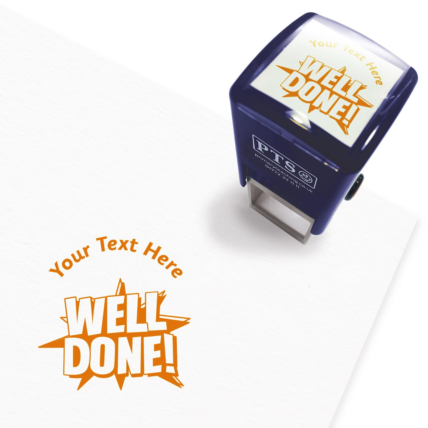 Primary Teaching Services Ltd Orange Personalised Well Done School Teachers Reward Feedback Marking Stamper Stamp 25Mm Primary Teaching Services (Orange)