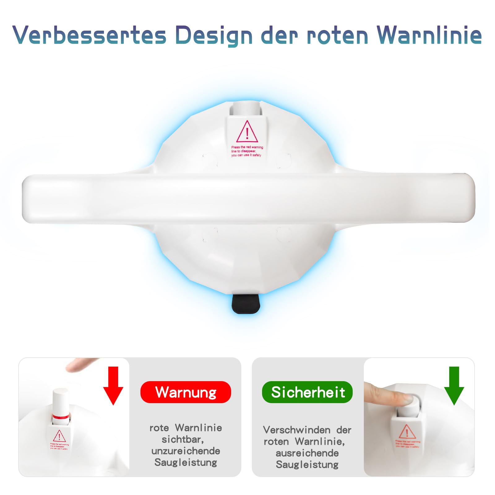 Juego de 2 asas de apoyo con indicador rojo para ancianos ventosa al vacío sin herramientas ayuda al baño móvil y pasamanos de seguridad