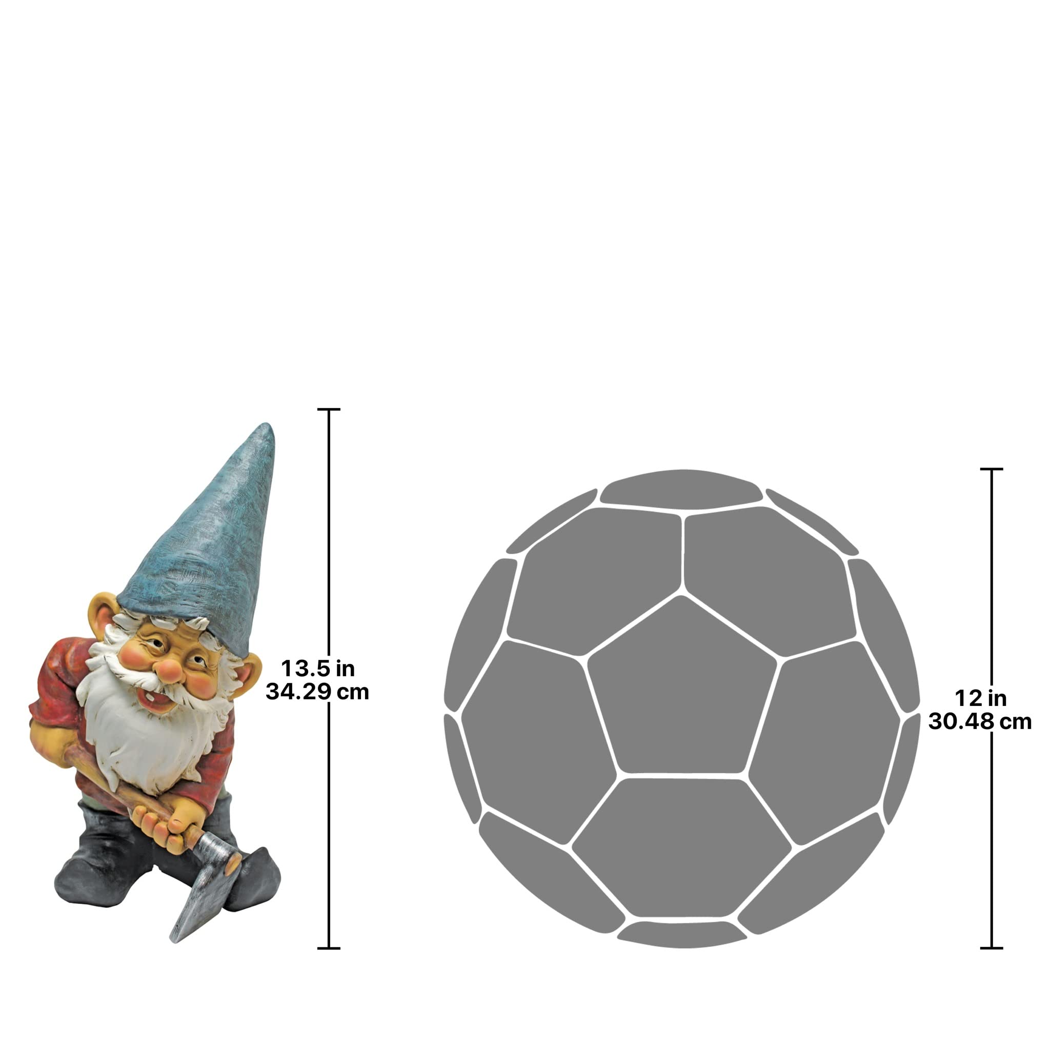 Design Toscano QM24337001 Statue de Gnome avec Houe Résine