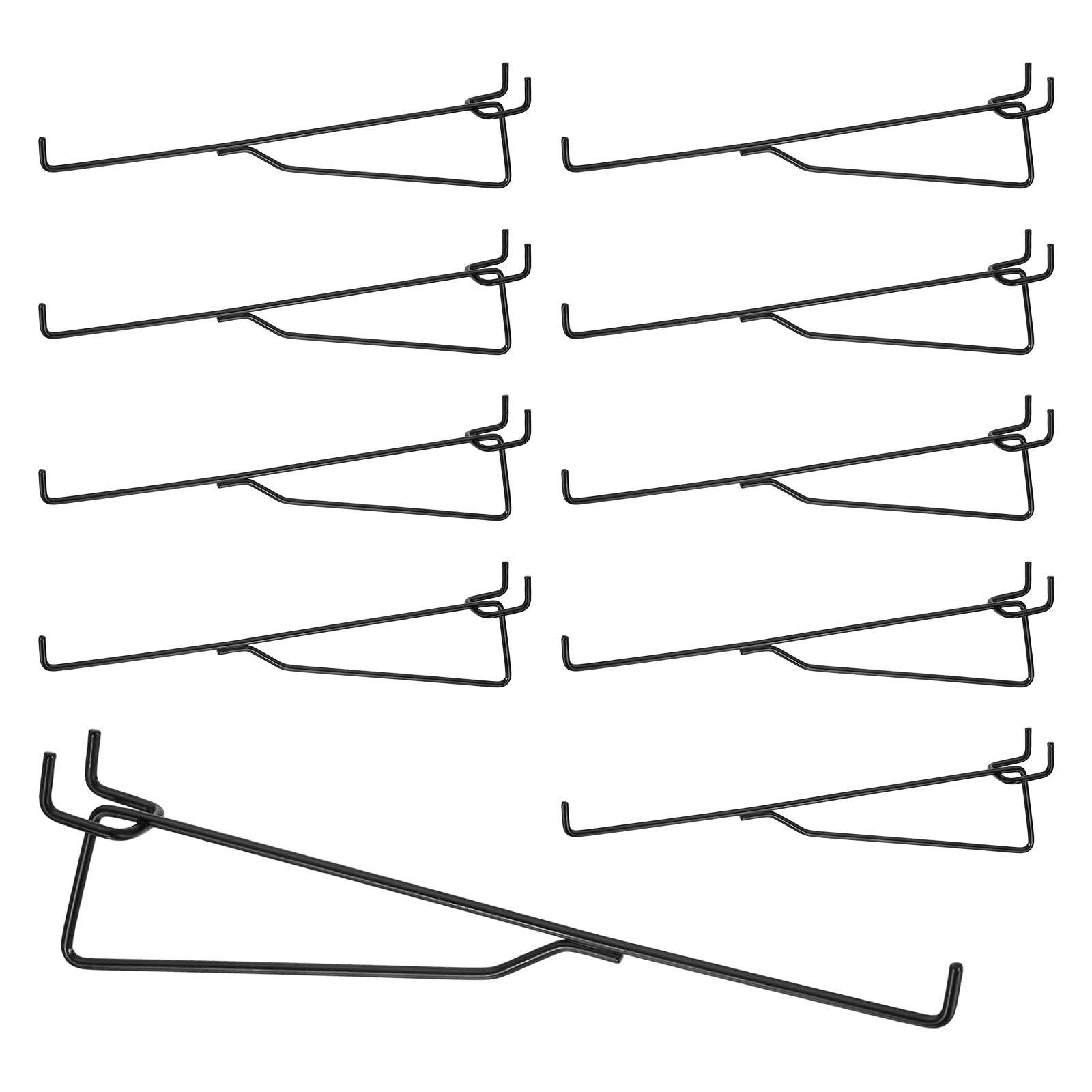 sourcing map 10Pcs Pegboard Shelf Hooks, 8.9 in Peg Board Shelf Brackets Heavy Duty Shelving Hook Shelves Baskets Brackets 0.12" T Fit 0.98" Hole Pegboard for Garage, Office, Art Craft