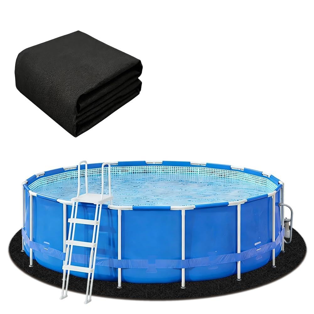 Poolunterlage rutschfeste Unterlage Rund,Pool Unterlage Outdoor,Vorgeschnittene Bodenplane für Aufstellpools & Whirlpools,Ideal für Outdoor, verlängert die Lebensdauer der Auskleidung (Ø305cm)