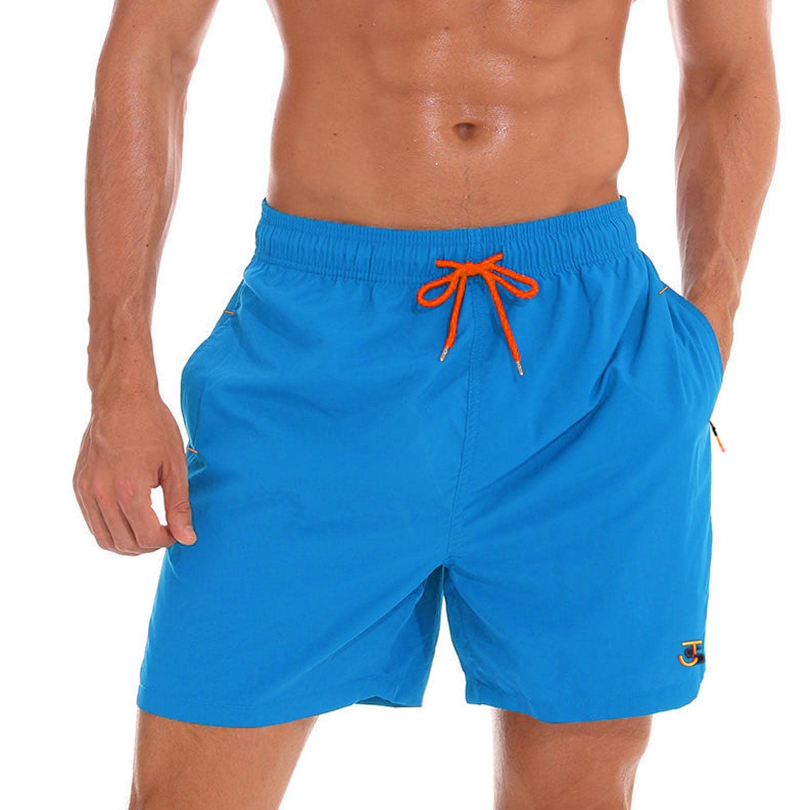 JustSun Bañador Hombre con Bolsillo Cremallera Surferos Impermeable Secado Rápido con Forro de Malla