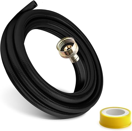 Manguera de drenaje deshumidificador de 34 pulgadas FHT, 12 pies, con conectores de latón de primera calidad para evitar fugas de agua, manguera de
