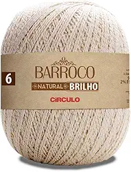 Barbante Barroco Natural Brilho nº6 - Ouro 700g (1150m)