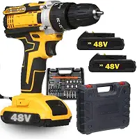 PARAFUSADEIRA FURADEIRA 12V, 21V e 48V COM 2 BATERIAS, MALETA E KIT COMPLETO DE ACESSÓRIOS | APOLLO'S STORE (12v (Bateria Quadrada))