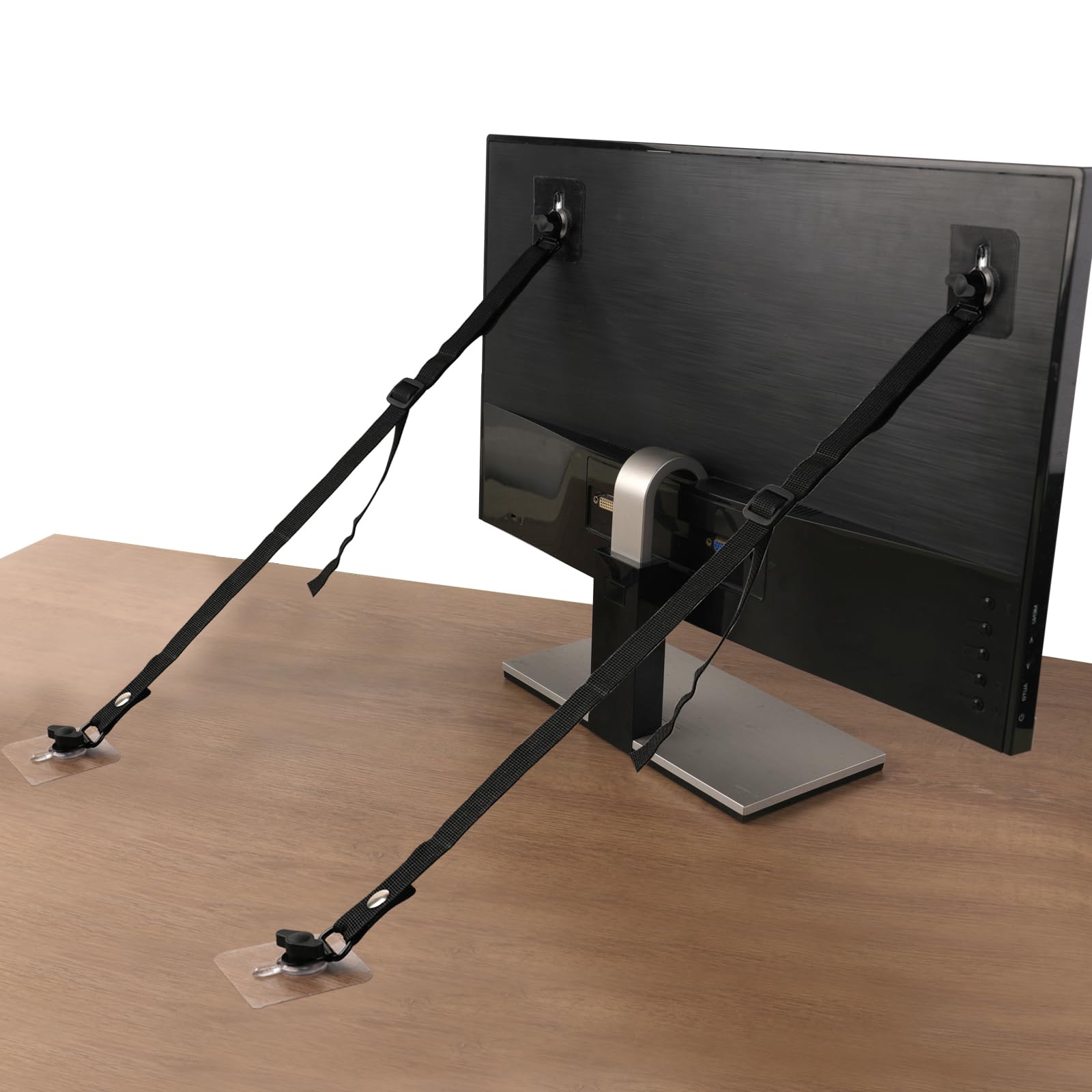 WRICHEAR 4 Packs TV Adjustable Safety Straps, No Drill Adhesive Anti Tip Furniture Anchors for Baby Proofing, Earthquake Straps Flat Screens to Wall,