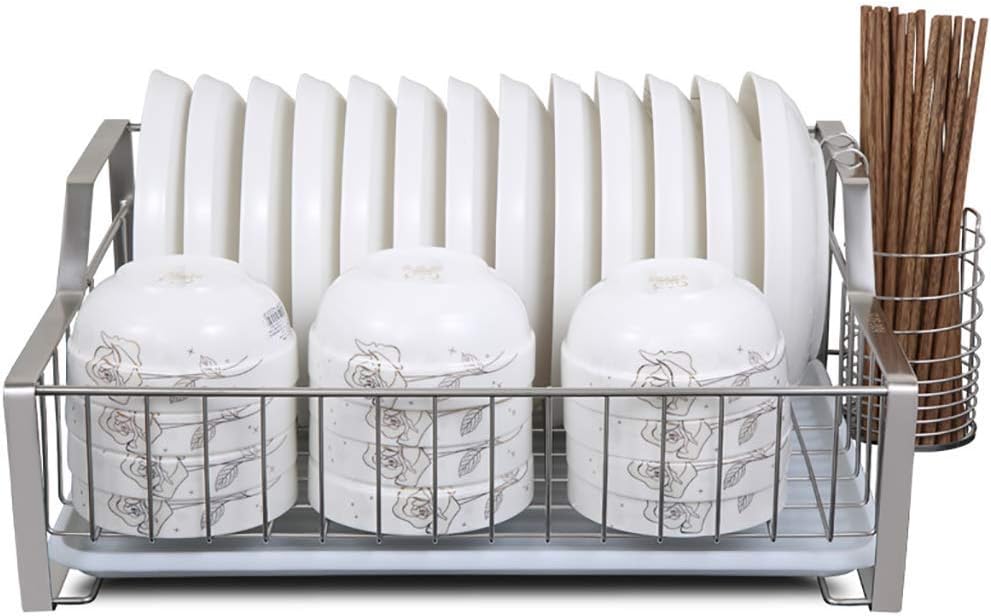 Stainless Steel Drain Basket Dish Rack Kitchen Storage Storage Rack 46.5 * 33 * 19cm. (Color : B)