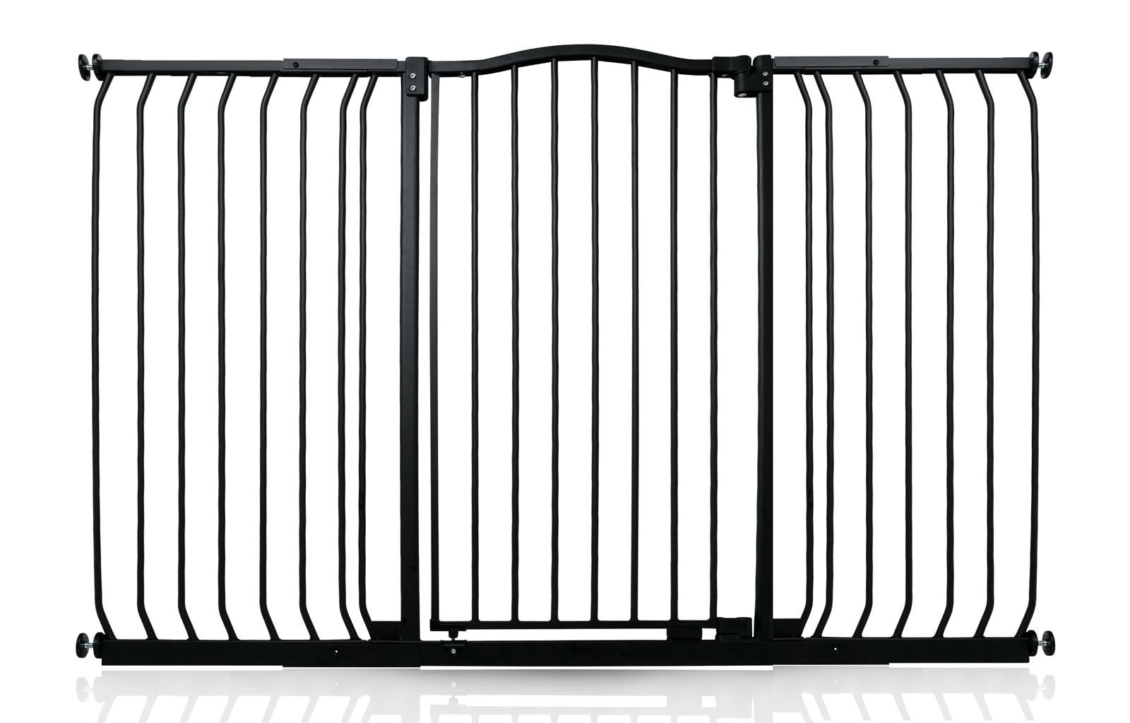Safetots Extra Tall Curved Top Safety Gate, 152cm - 161cm, Matt Black, Extra Tall 100cm in Height, Pressure Fit Stair Gate, Baby Gate for Doors Hallways and Spaces, Safety Barrier, Easy Installation