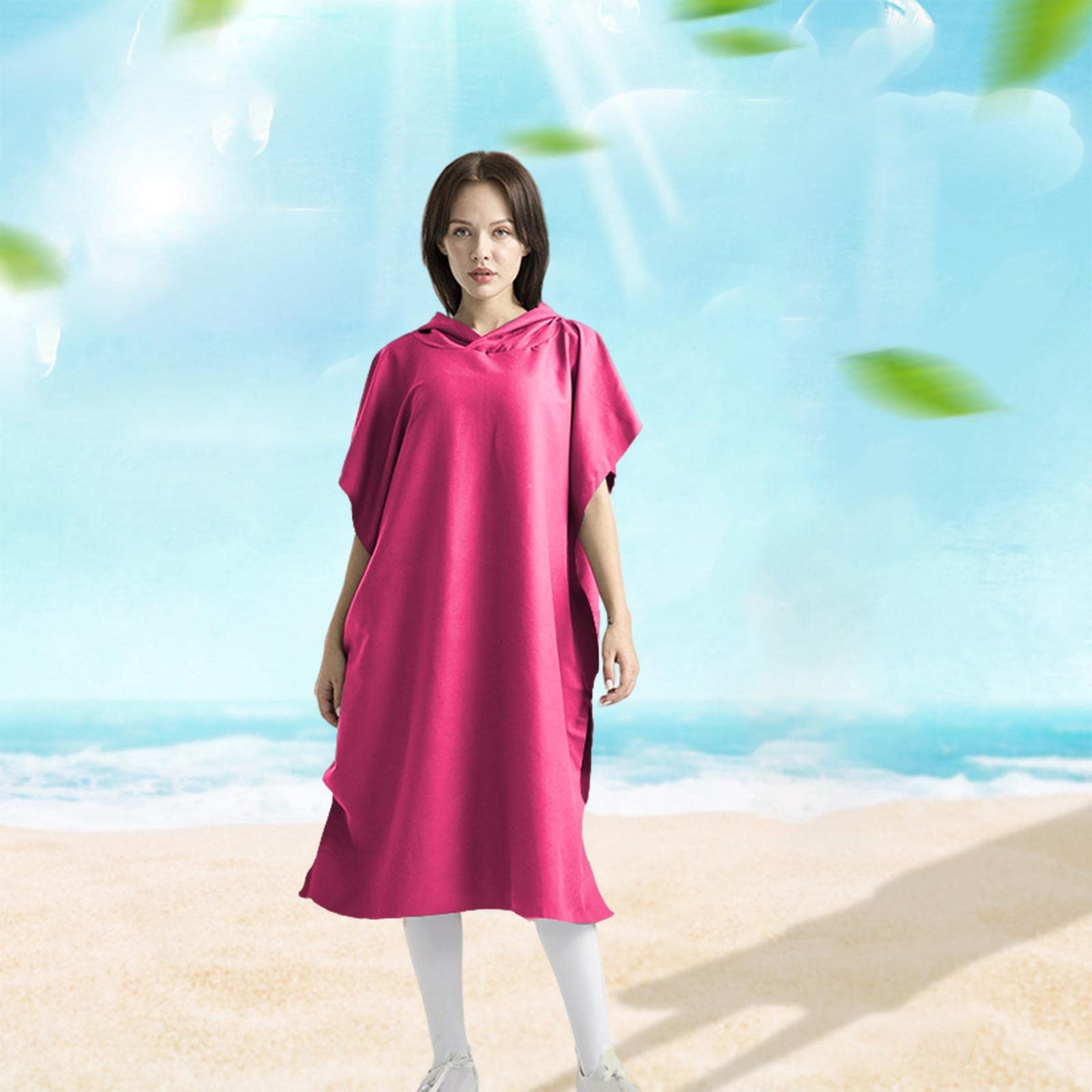 harayaa Poncho de Plage à Capuche, Peignoir de Sport en Microfibre Absorbante pour Plus de Confort et de Praticité, Idéal pour La Natation et Les
