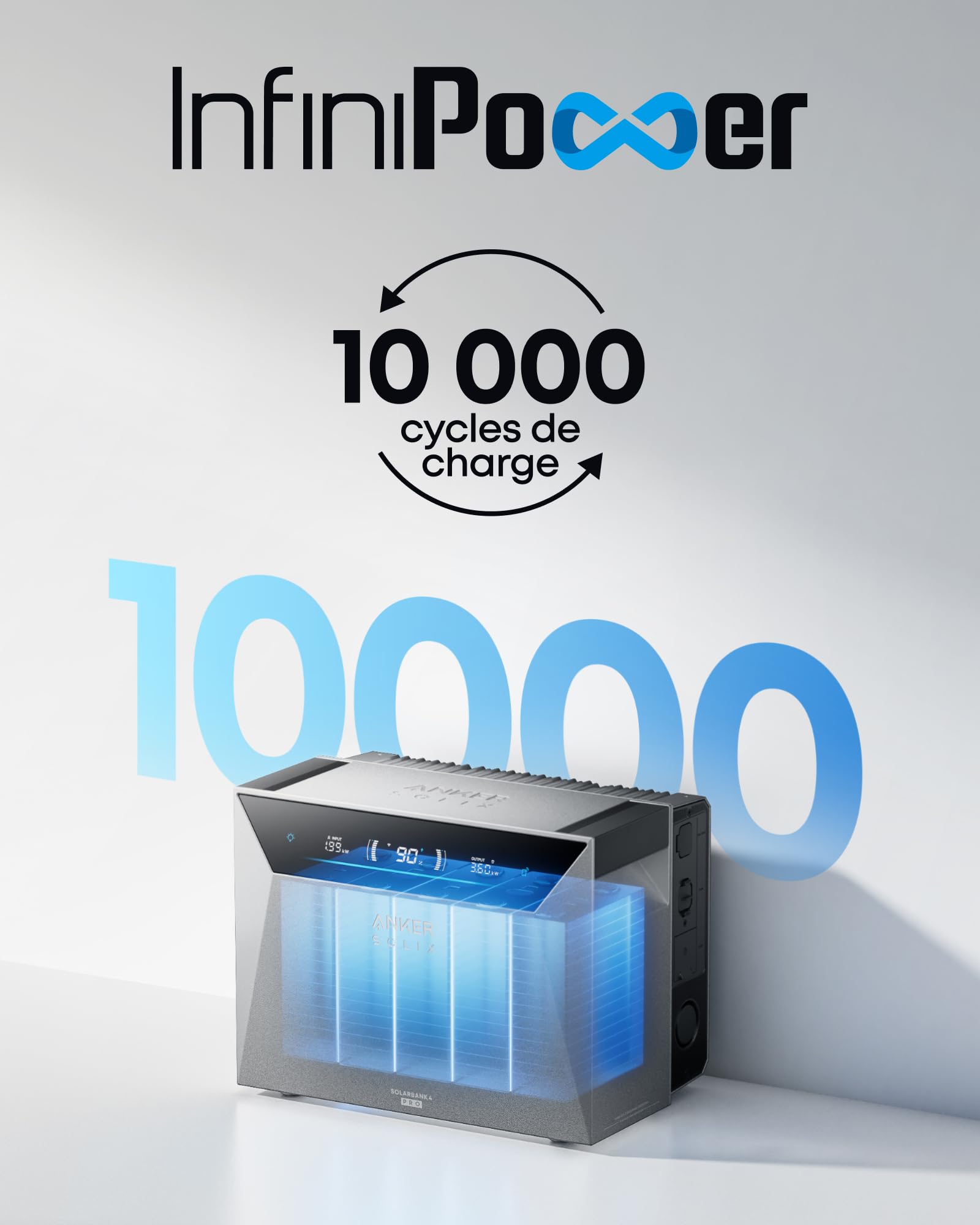 Anker SOLIX Solarbank 4 Pro (5 kWh), Batterie Solaire, BP5000 (5 kWh), 4 MPPT, entrée Solaire 5 000 W, capacité jusqu'à 30 kWh, bidirectionnelle 2 500 W, 10 000 Cycles, Anker Intelligence, Plug&Play