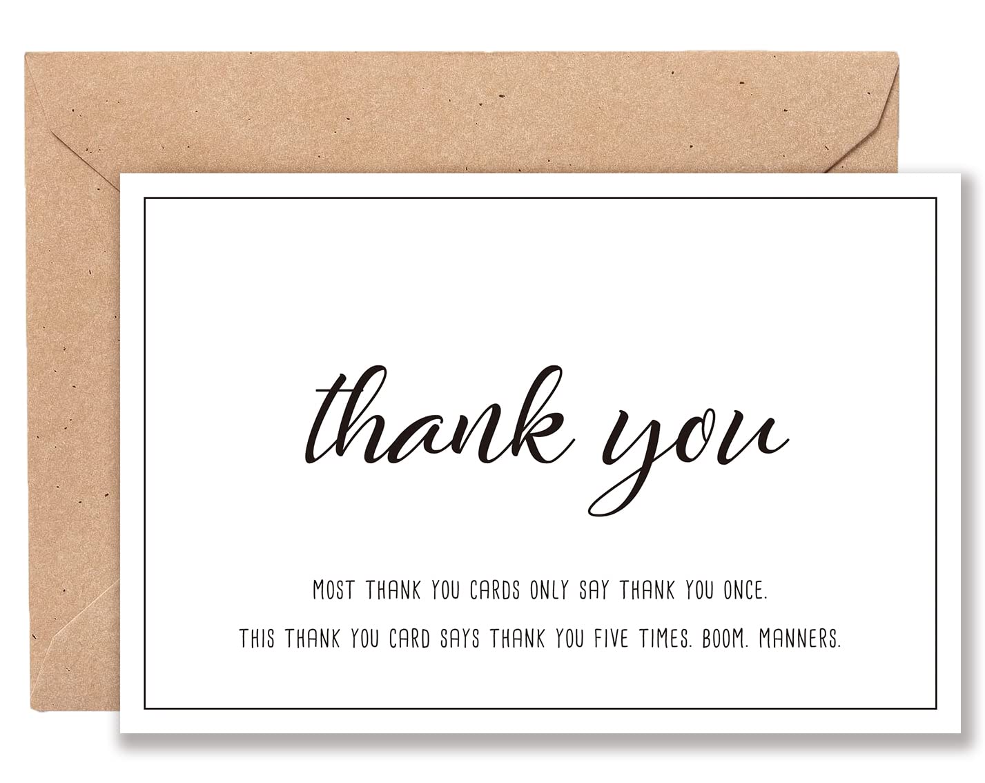 Five Time Thank You Card Funny Single Thank You Card This Thank You Card  Says Five Times Boom. Manners Witty Thank You Note Card : Amazon.De:  Stationery & Office Supplies