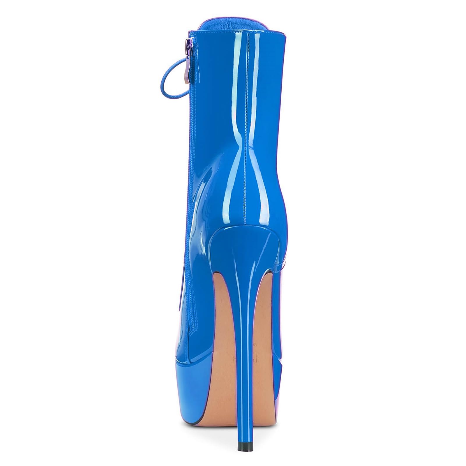 15CM Damen High Heel Plateau Schnürstiefeletten Stilettoabsatz Stiefel mit Reißverschluss