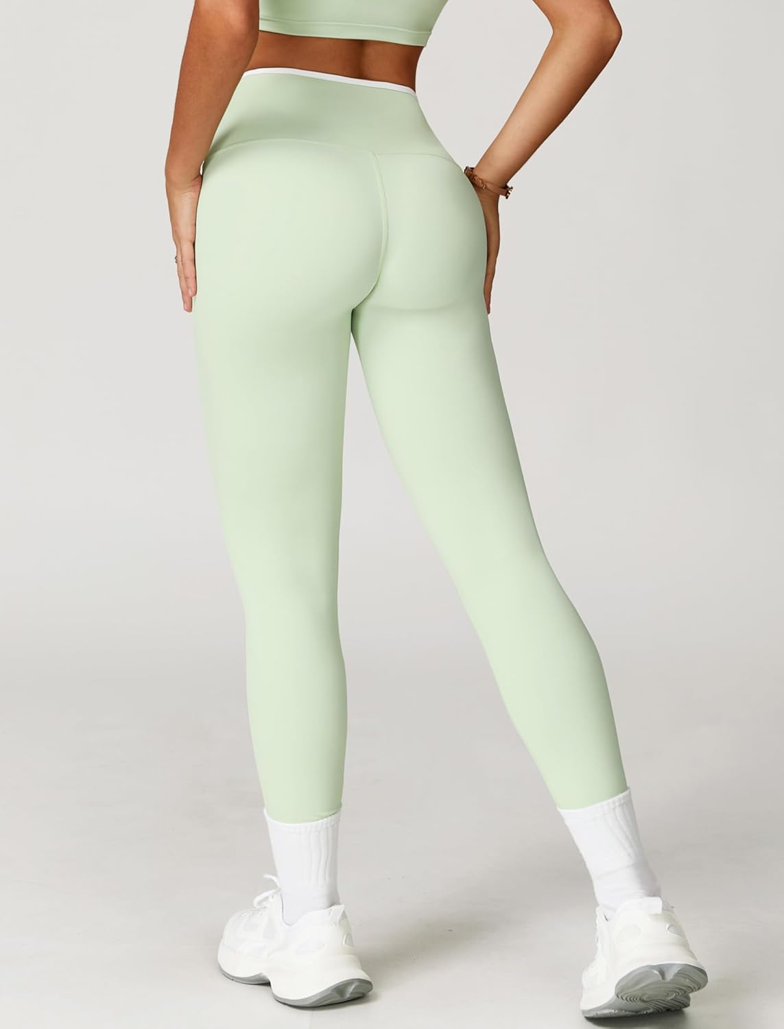 Women 2 Piece Workout Sets Padded Criss Cross Back Crop Tank High Waist Tummy Control Active Leggings Sets Yoga Outfit - Image 6