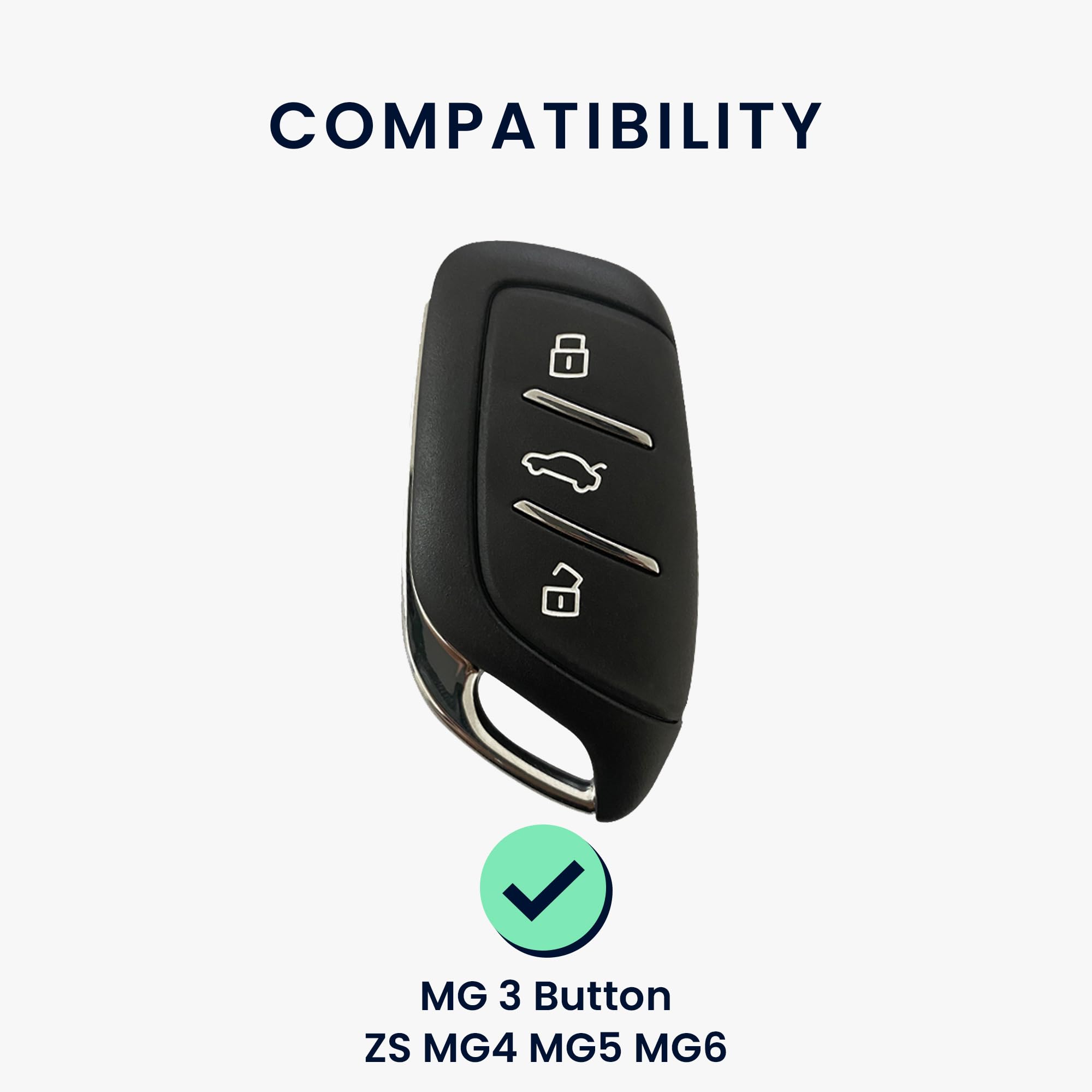 kwmobile Etui na klucze kompatybilne z MG 3-przyciskowe ZS MG4 MG5 MG6 - miękkie etui ochronne na kluczyki samochodowe TPU - czarny matowy/czarny