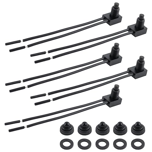 5 unidades de interruptor de botón de encendidoapagado impermeable de 12 V, interruptor de botón de encendidoapagado impermeable de 12 V de Carbhub
