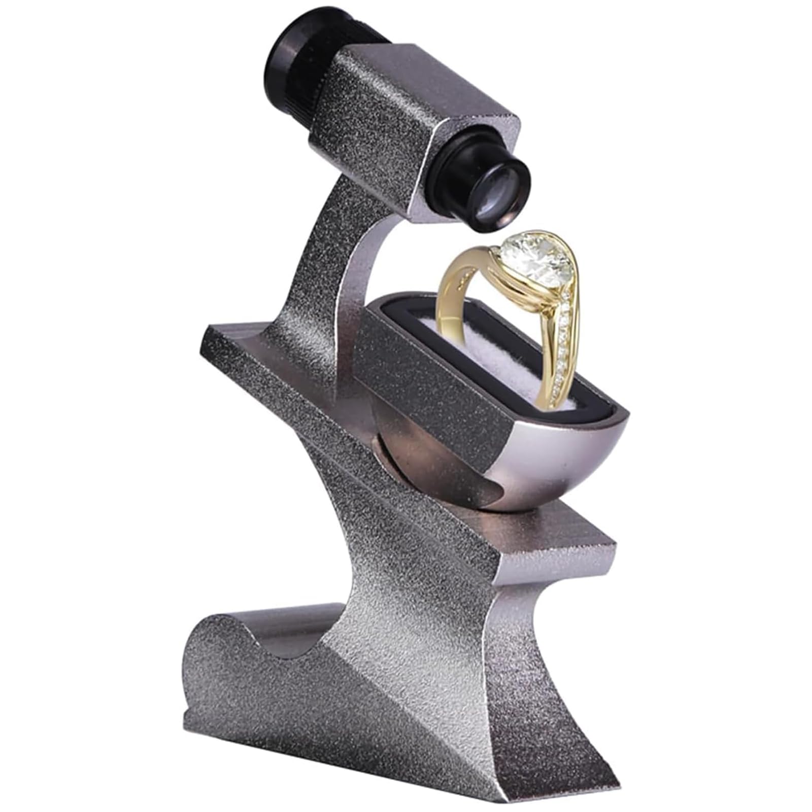 10X Visualizzatore Di Cinture Di Diamanti, Visualizzatore Compatto Per Iscrizioni Laser Di Diamanti Con Combinazione Di 3 Lenti, Messa a Fuoco Regolabile E Supporto Per Anello Rotante a 360°, L