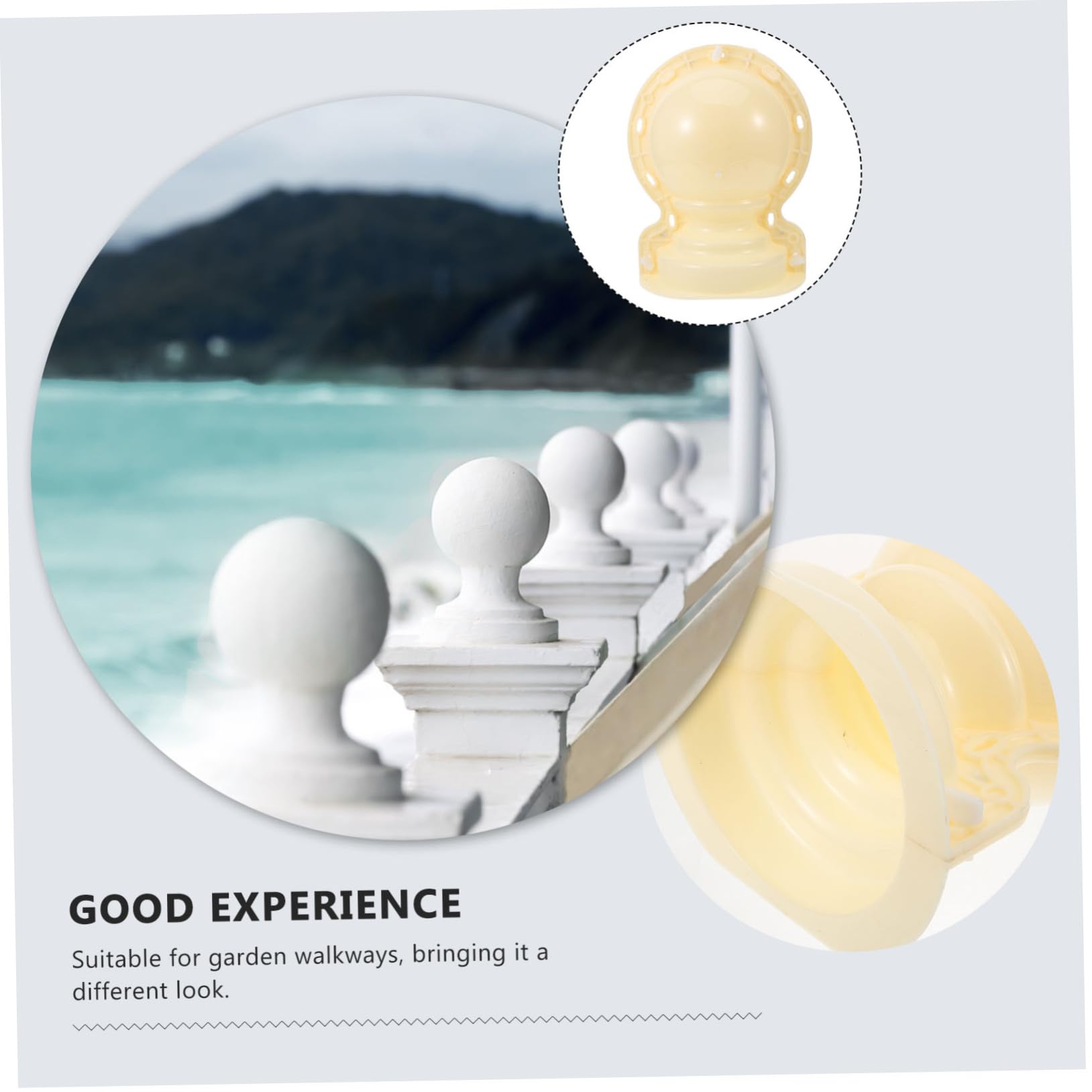 Sosoport Stampo Fai da Te per Sfera Decorativa Balustrade in Plastica Beige, Portatile e Comodo da Trasportare, per Esterni e Strade Moderne