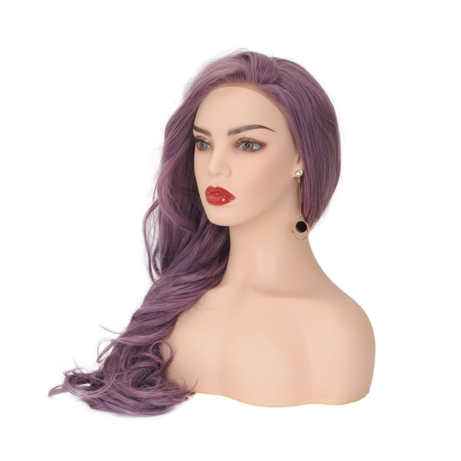 Peruka Strzelanie Podwójne Ramię Mannequin Head Kolczyki Szalik Wyświetlacz Głowy Model Kobiet Biały Skóry Tone Head Model