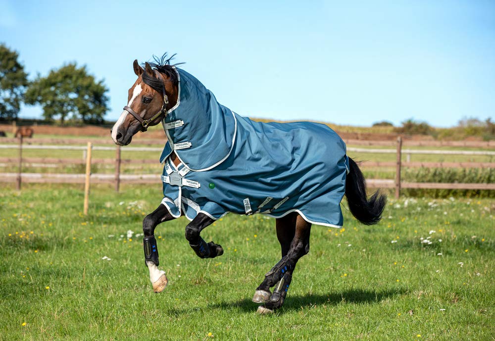 Horseware AmEco Bravo 12 Plus Turnout 0g Teal 6ft 6, Blue