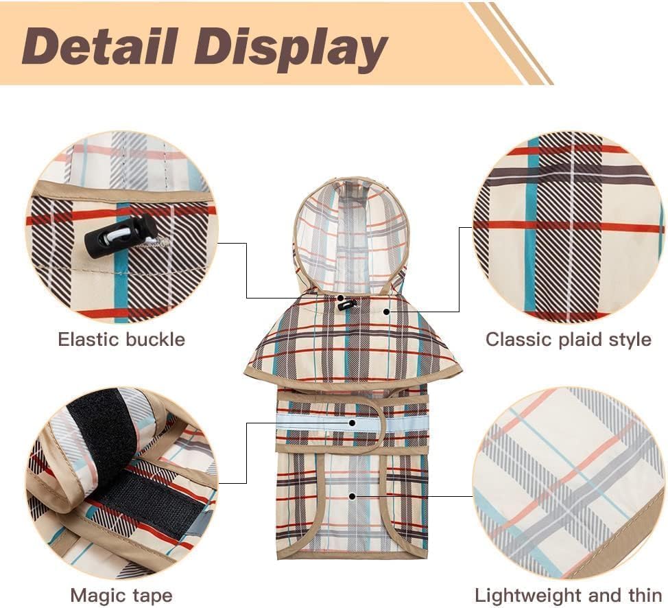 KOOLTAIL Dog Raincoat Hooded Slicker Poncho with Leash Hole - Image 4