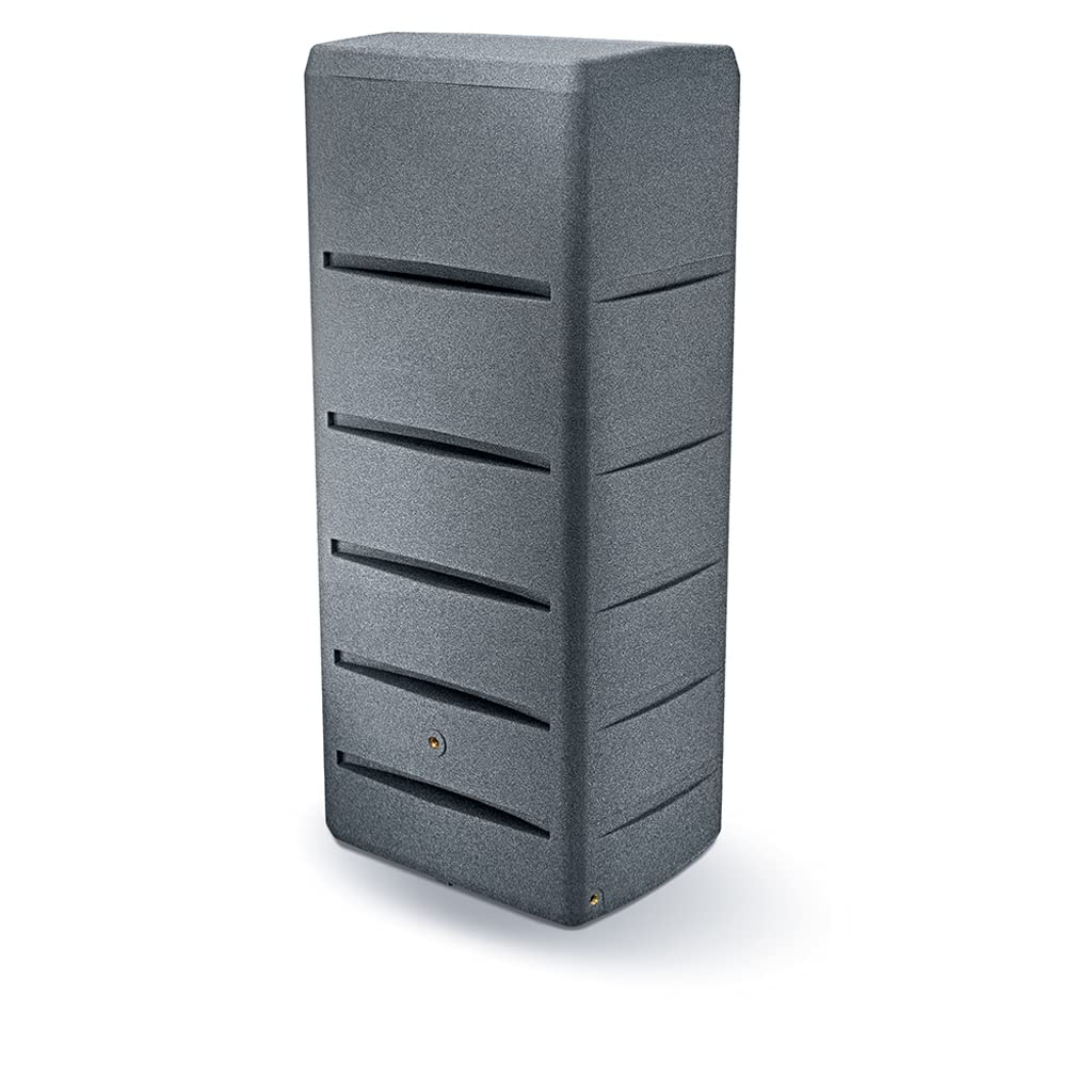 Kreher XXL Wassertonne Tower Stone 720 L, Stein-Optik (Dunkelgrau)