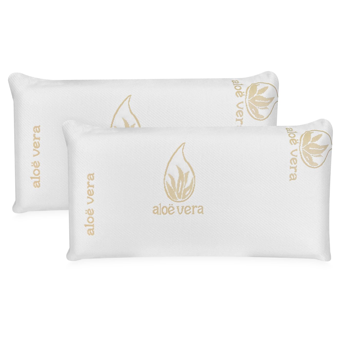 amuéblate online - Almohada Viscoelástica Visco Aloe Vera | Máximo Confort y Excelente Adaptabilidad con Propiedades Antiestrés | 2 Unidades de 80 x 40 cm