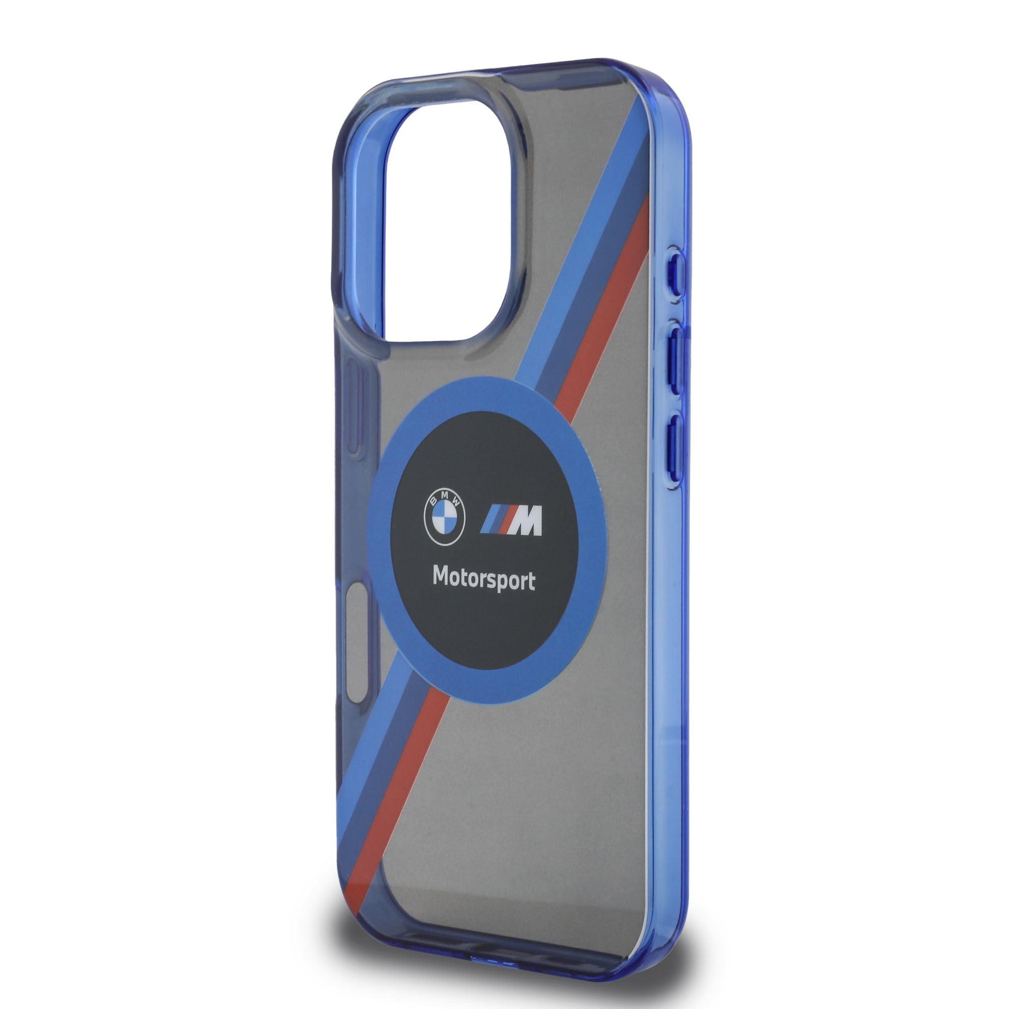 CG MOBILE BMW HC M Custodia Per IPhone 16 Pro Max | PU Perforata Tricolore Grigio | Antiurto, Compatibile Magsafe | Con Logo BMW E M Power