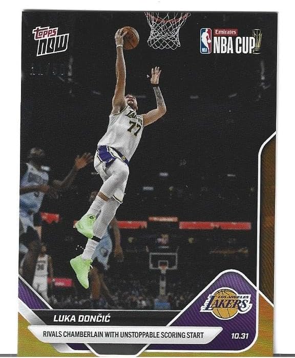 Luka Doncic Gokd Foil Serial Numbered /50 Basketball Trading Card #39 Lakers Historic Scoring Streak, 2025-26 Season Commemorative Edition