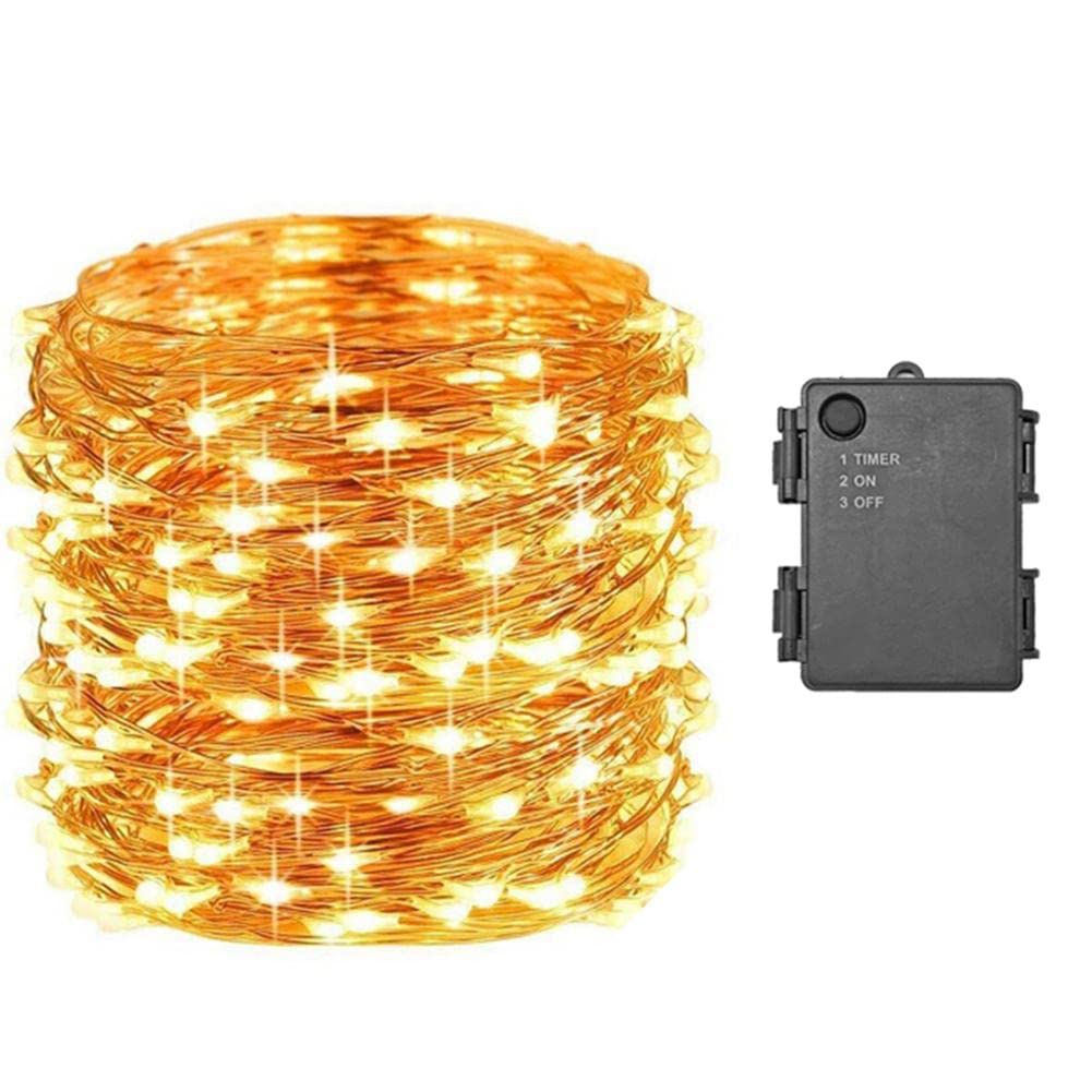 VULTRO Luces LED de cortina de alambre de cobre IP65 impermeable para fiestas de festivales (luz cálida)