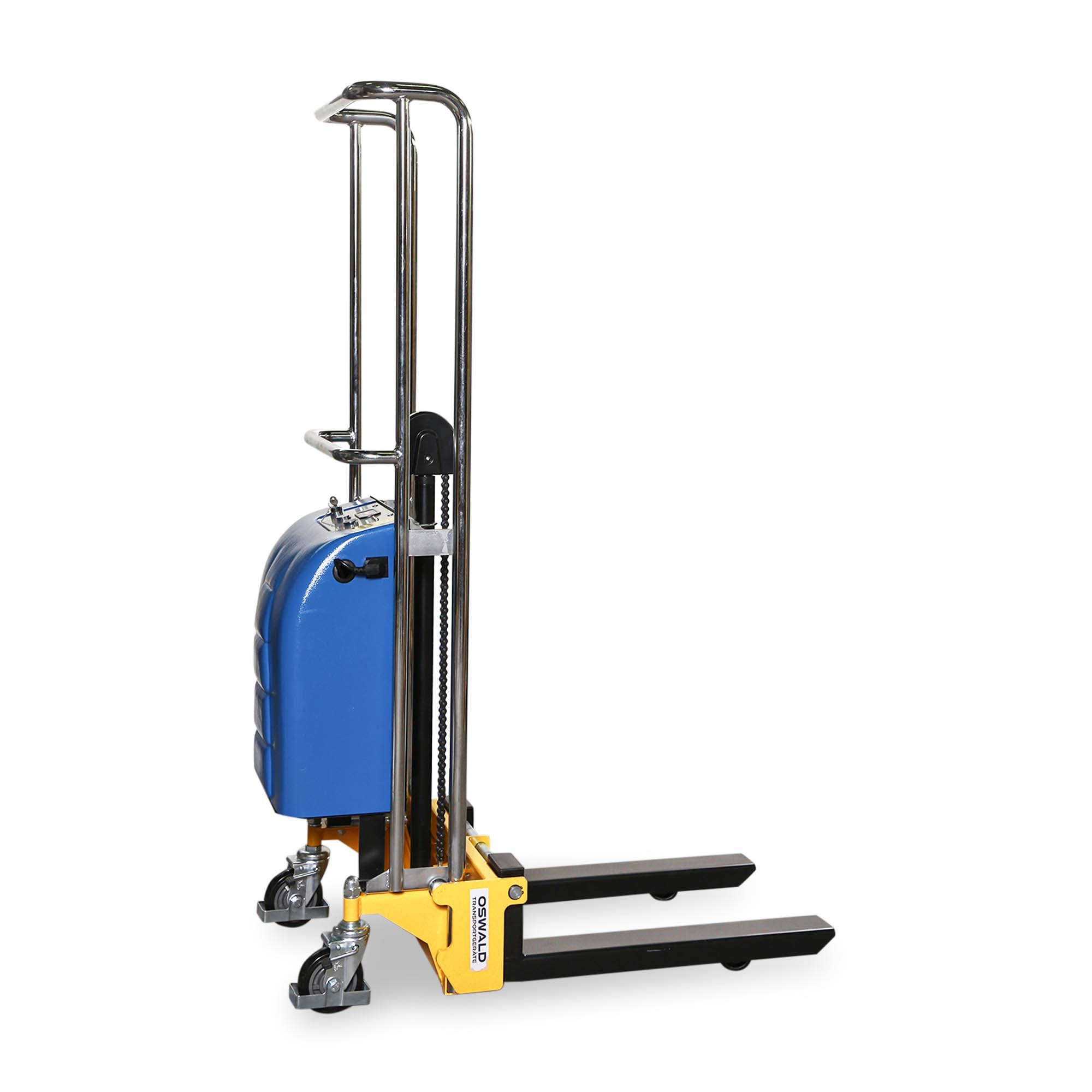 Mini-Stapler semi-elektrisch 400 kg - 1,5 m Hubhöhe - 650 mm Gabellänge - Hubwagen