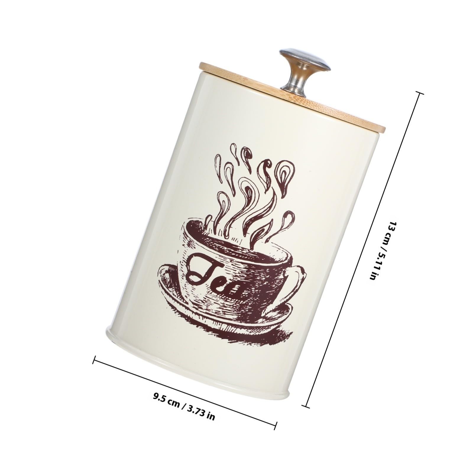 TIDTALEO Juego de 3 Botes de Café con Tapa de Bambú, Hierro, Herméticos