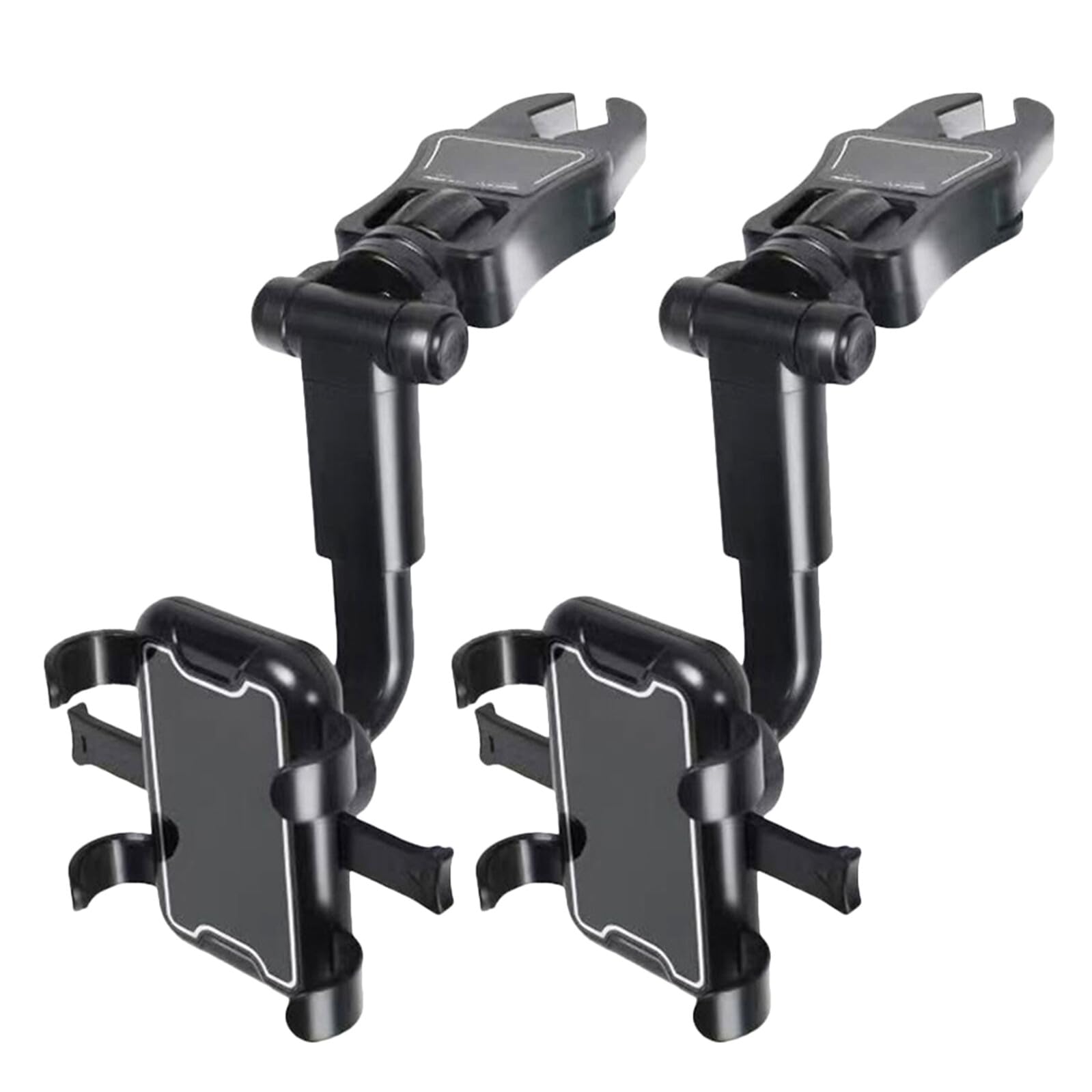 ABOOFAN Supporto per Telefono a Clip per Specchietto Retrovisore Auto 2 Pezzi Girevole a 360° Morsetto Stabile per Smartphone per Guida Sicura e Uso Multifunzione in Veicoli