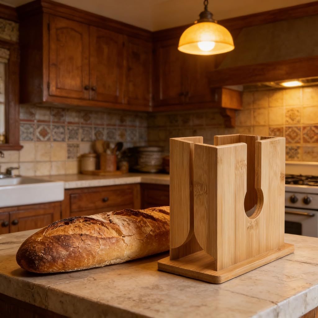 Handy Wooden Bread Cutter For Home Bakeries Toast Cutting Tool With Nonslip Base