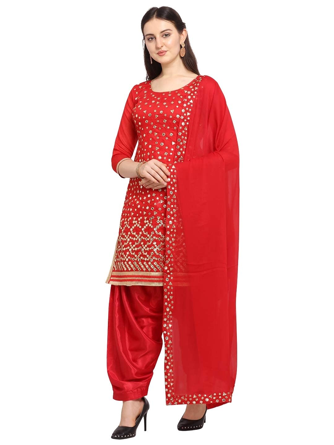 EthnicJunction Women’s Chanderi Cotton Mirror Work Unstitched Salwar Suit Material (EJ3017-Mirror – Red_Red) EthnicJunction Women’s Chanderi Cotton Mirror Work Unstitched Salwar Suit Material (EJ3017-Mirror – Red_Red)