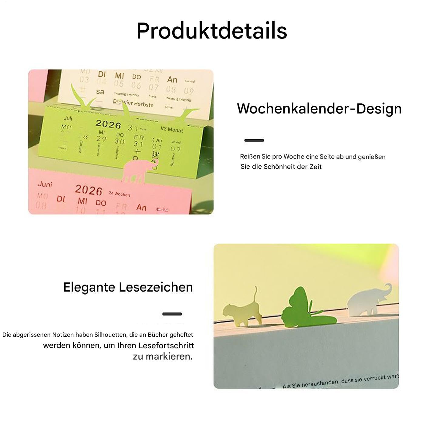 Calendario Time Piece 2026 Musicale, Wireless | Blocco Note Calendario 3D per ufficio casa scuola scrivania comodino riunioni assistenti esecutivi studenti universitari