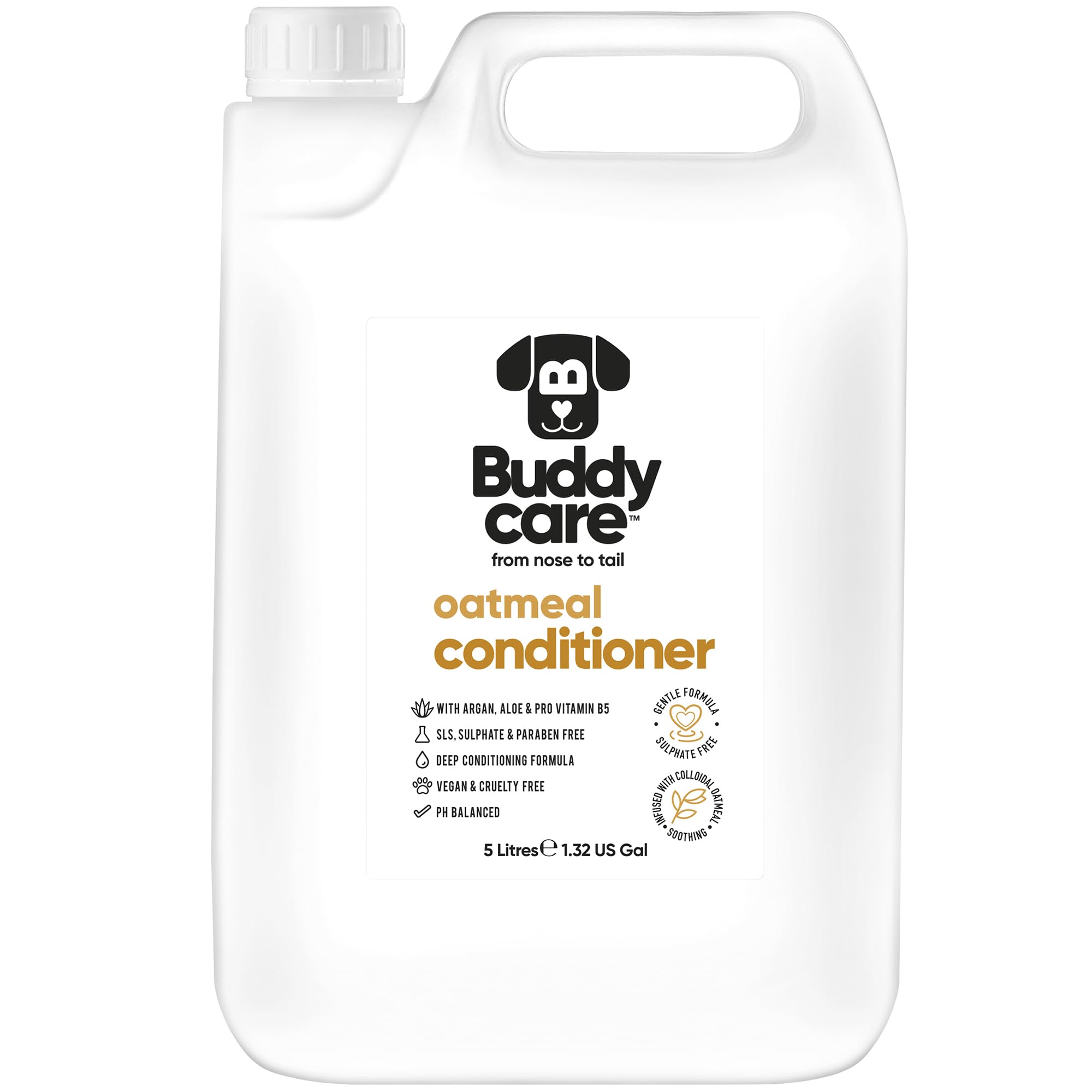 Haferflocken-Hundeconditioner von Buddycare - 5L - Haferbutterduftender Welpenconditioner mit Aloe Vera & Provitamin B5