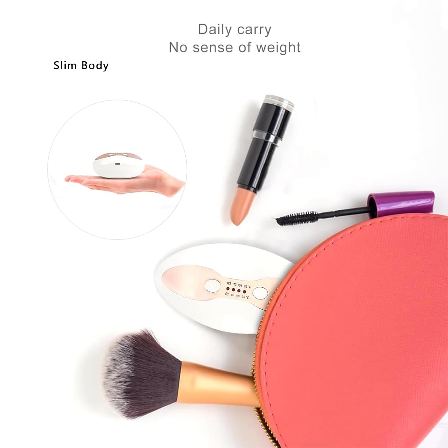 TsoLay Maschera Volumizzante Labbra Elettrica Naturale, Dispositivo Volumizzante Labbra a Luce Rossa con Riscaldamento, Temperatura Regolabile da 35 °C a 50 °C, Ricaricabile Tramite USB, Anti-età