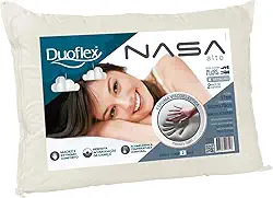 Travesseiro Nasa Alto, Duoflex, 100% Algodão, Bege, 50cmx70cm