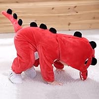 Vista 7 de Disfraz de bebé de Halloween para niños pequeños, rómper, mameluco para niños o niñas, ropa de animales, de 2 a 36 meses Dinosaurio rojo