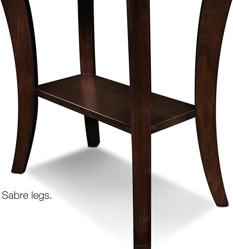 Miniatura 10 de Boa Mesa auxiliar estrecha de madera maciza con estante, marrón cereza chocolate, perfecta para salas de estar, dormitorios y espacios pequeños -