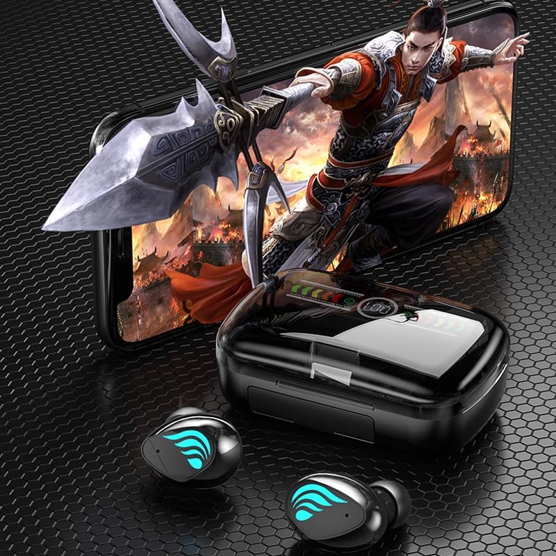AE-Smart M27 Earbuds with smartphone playing music