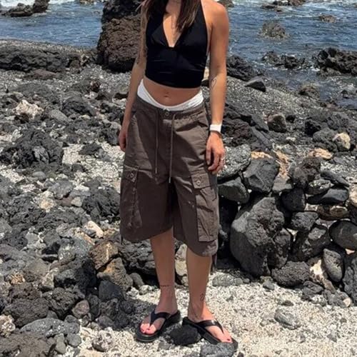 Women's Cargo Jeans High Waist Loose Fit Stretchy Distressed Denim Pants Multi-Pockets Casual Workwear Streetwear2