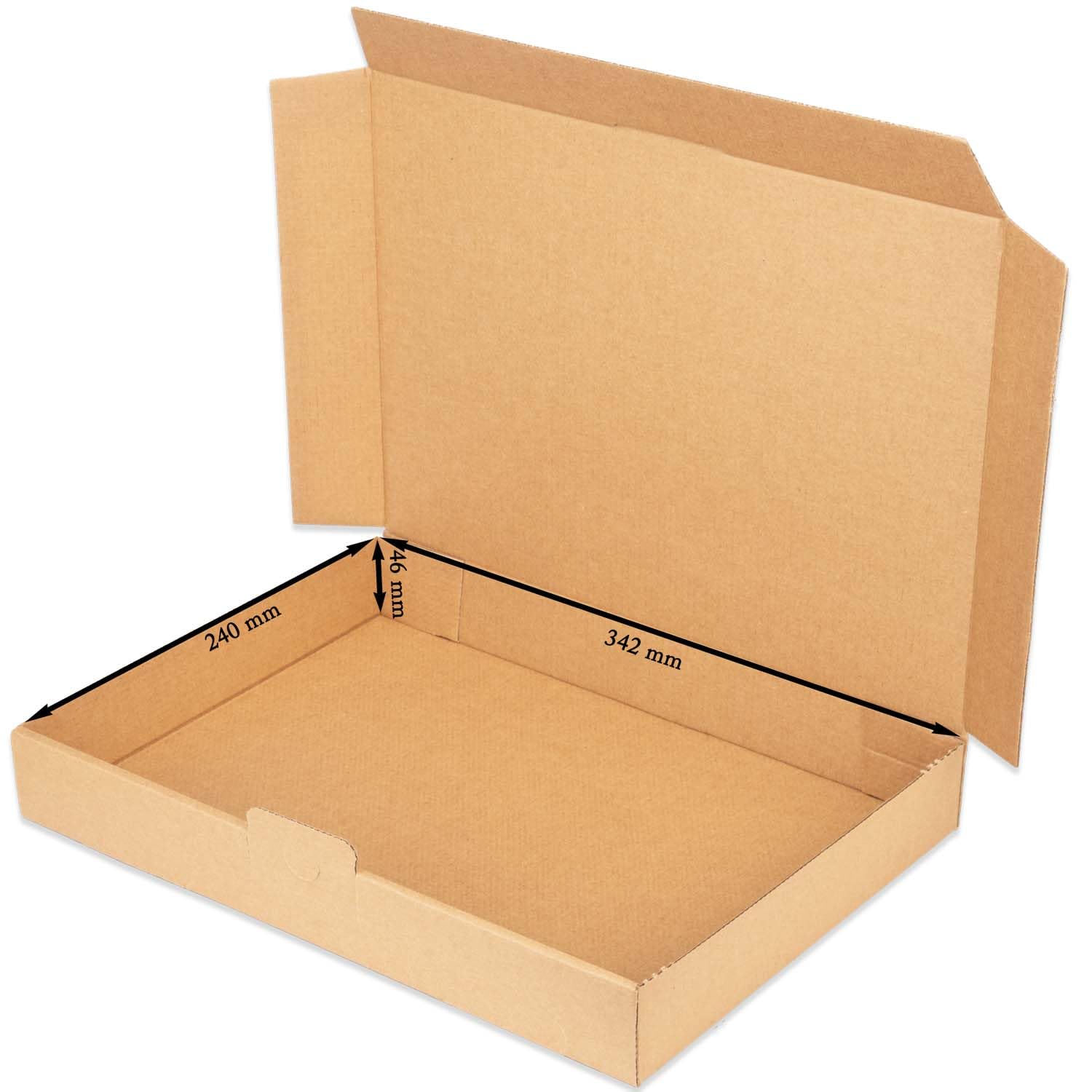 Maxibriefkartons 350 x 250 x 50 mm MB-5 braun Maxibrief Karton Faltschachtel stabil Versandkarton für Post DHL Versand DIN A4 B4 Warensendung Büchersendung Versandschachtel (50 Stück)