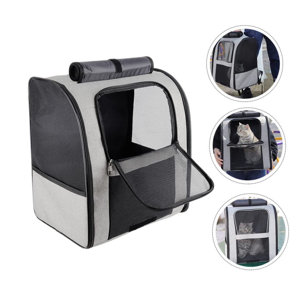 Abaodam Borsa per Trasporto Traspirante per Animali Domestici Zaino Portatile per Gatti Materiale di Spallacci Regolabili Design Semplice e Generoso