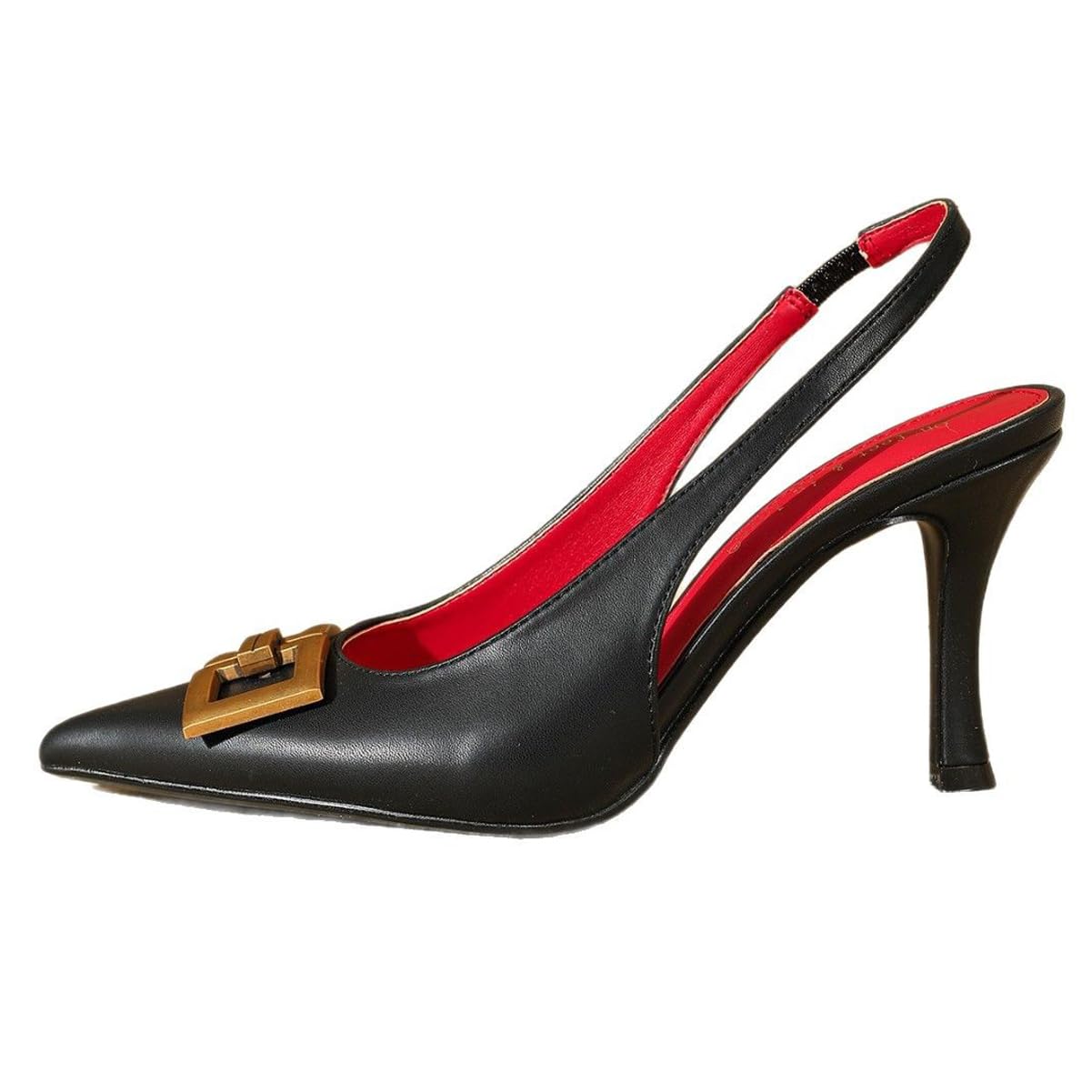 Sandały z ostrymi palcami Slingback Damskie szpilki Kwadratowa klamra Elastyczny pasek Biuro Przemieszczanie Business Casual Codzienne zakupy
