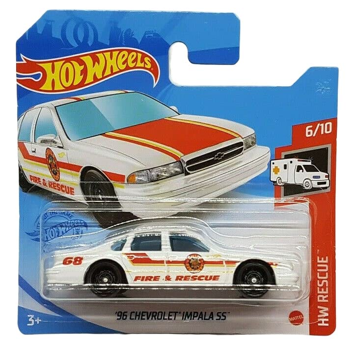 96 Chevrolet Impala SS - HW Rescue 6/10 - GTB12 - Short Card - Fire Rescue - GM - Mattel 2021