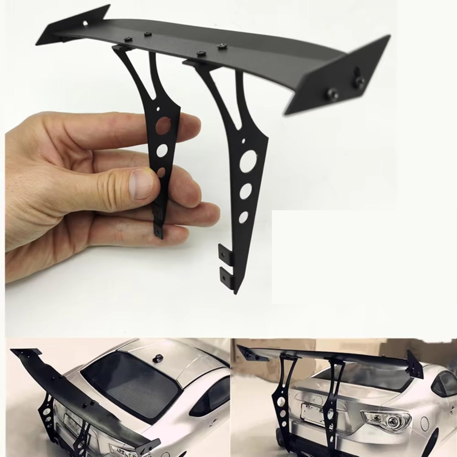 Piezas para Coches RC para Tamiya para TT01 para TT02 XV01 para HSP 94123 para Sakura 1/10 RC Drift Car Piezas De Metal Alerón Trasero