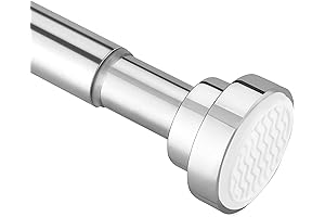 Shower Curtain Rod, 31-87 Inches Adjustable Tension Curtain Rod, 1" Diameter, Spring...