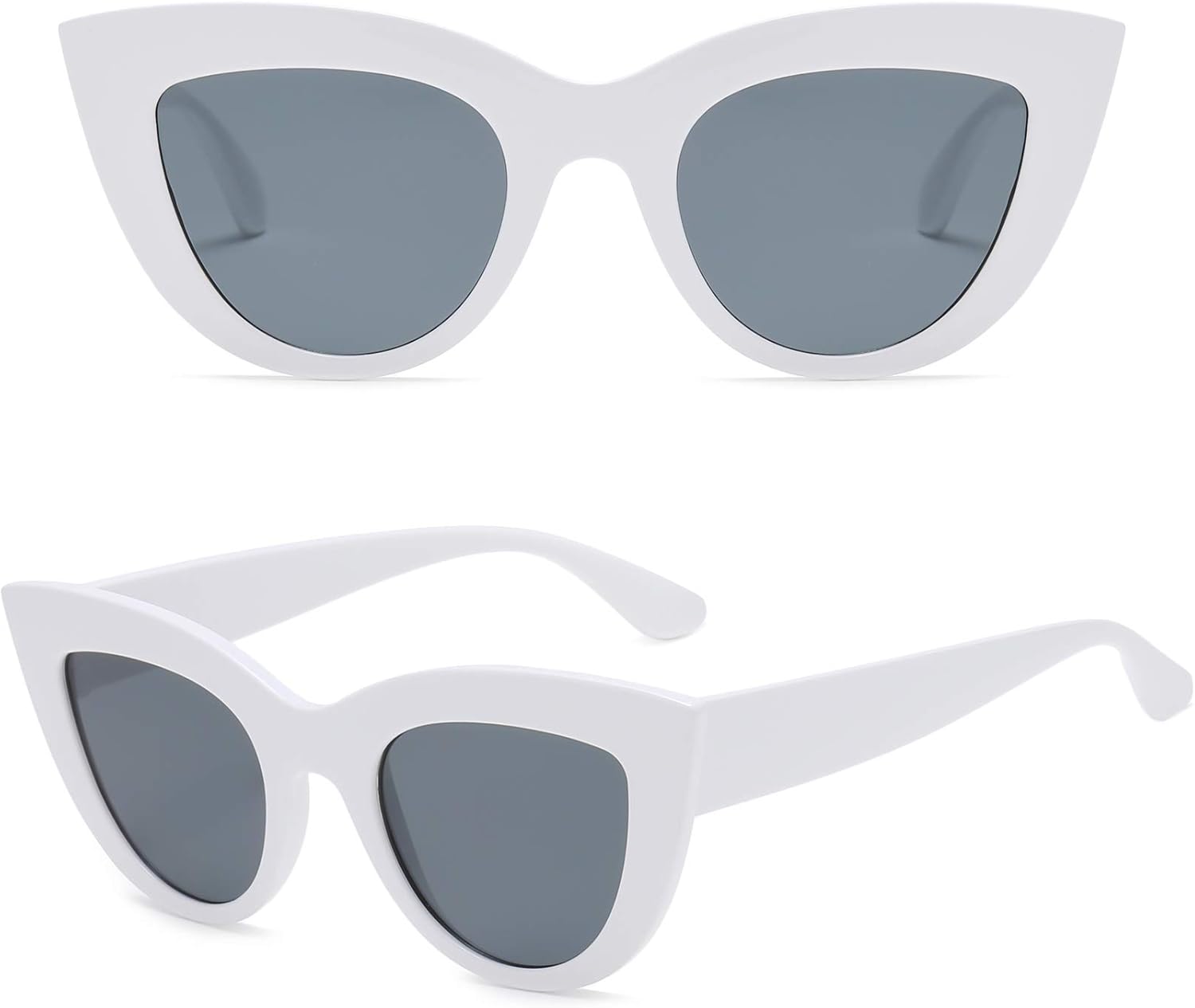 Retro Vintage Narrow Cat Eye Sunglasses for Women Clout Goggles Plastic Frame - Image 2